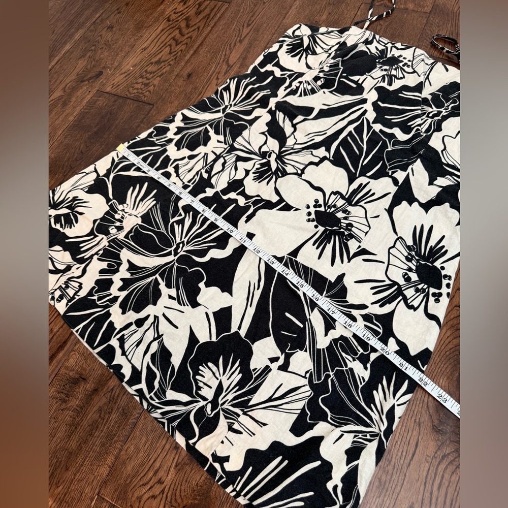 GAP Dress - Linen Blend Black/Cream Print - Picture 9 of 10